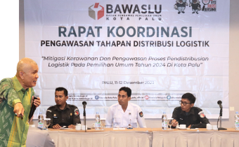 Upaya Pengawasan Distribusi Logistik Aman, Bawaslu Kota Palu Gelar Rakor