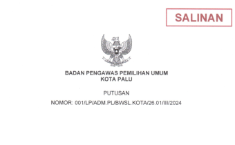 PUTUSAN NOMOR: 001/LP/ADM.PL/BWSL.KOTA/26.01/III/2024