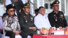 Ketua Bawaslu Kota Palu, Agussalim Wahid (satu di kiri), hadiri Upacara Peringatan Hari Ulang Tahun (HUT) Bhayangkara ke-80 digelar di halaman Kantor Walikota Palu, Rabu (1/7/2026) pagi.